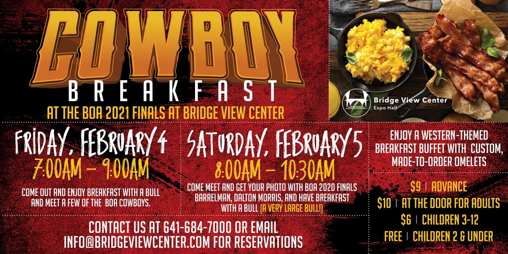 BOA Cowboy Breakfast - Bridge View Center - Ottumwa, Iowa